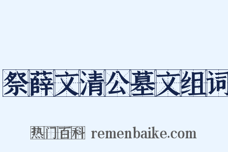 祭薛文清公墓文组词是什么意思的图片